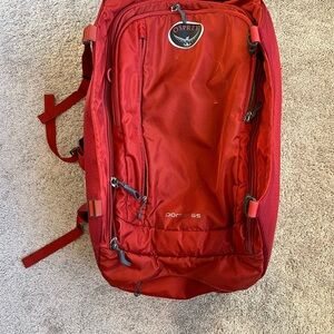 Osprey Red Backpack with Padded Straps and Modern Design